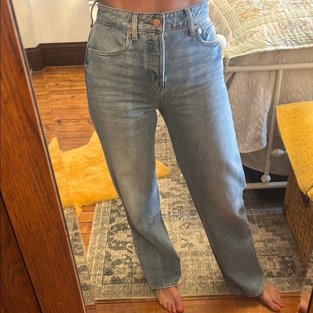 Stylish Blue Straight Leg Women's Jeans